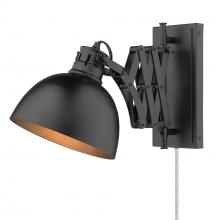  3824-A1W BLK-BLK - Hawthorn Articulating 1-Light Wall Sconce